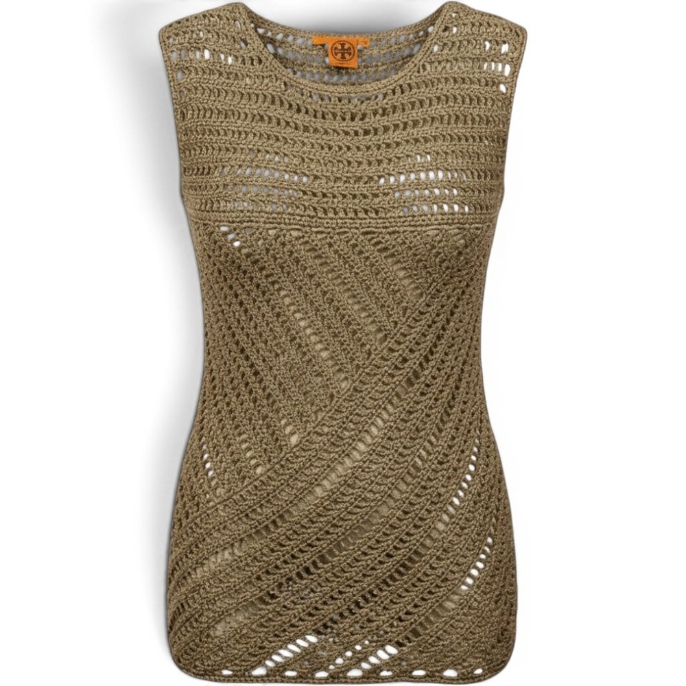 NWT Tory Burch Metallic Gold Knit Zicon Shift‎ Dress MSRP $495 Size XS